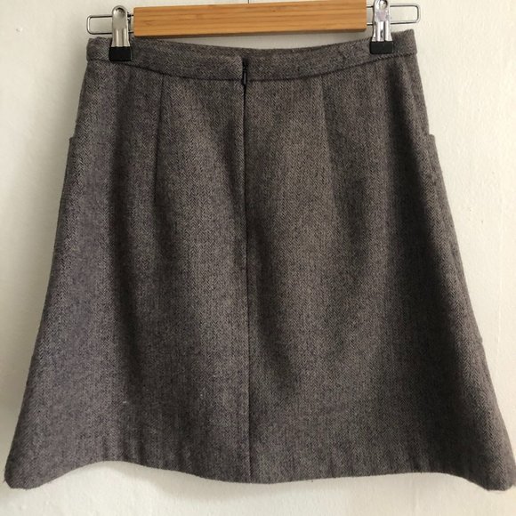 Taupe wool A-line Talula Aritzia skirt size 0 - Picture 2 of 3